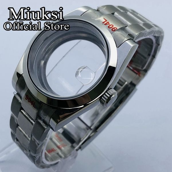 

36mm/40mm silver case sapphire glass date fit nh35 nh36 eta 2836 mingzhu dg2813 3804 miyota 8205 8215 821a movement, Black;blue