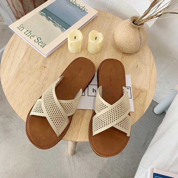 

slippers sagace 2021 shoes women summer sandals slides hollow out breathable casual female beach slipper for flip flops, Black