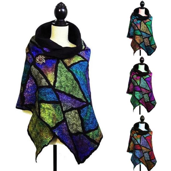 

scarves women printing scarf fashion retro female multi-purpose shawl button ladies elegant soild dot neck gaiter winter wrap, Blue;gray