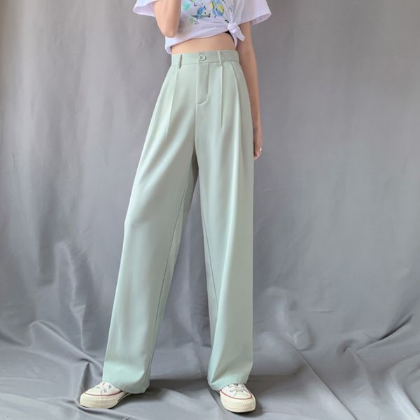 

women's jeans women summer suit pants spring office lady autumn candy solid high waist female straight long trousers k3tz, Blue