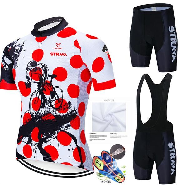 

racing sets strava 2021 summer short sleeve cycling jersey set bike clothing man maillot ropa ciclismo mtb sportswear, Black;blue