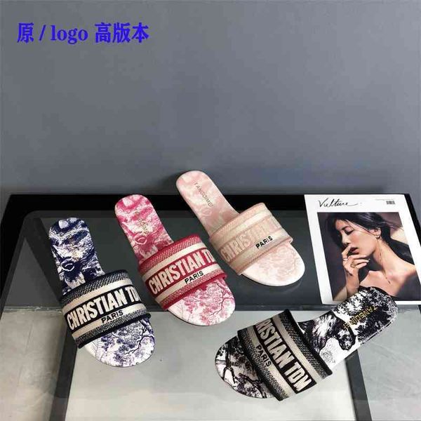 

2021 new summer d-letter slippers for women, Black