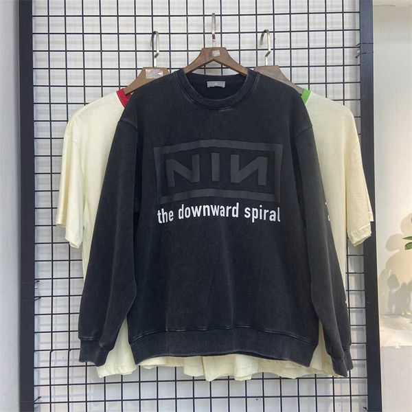 

men's hoodies 2022 new pullover sweater used print loose hip hop trendy coat, Black