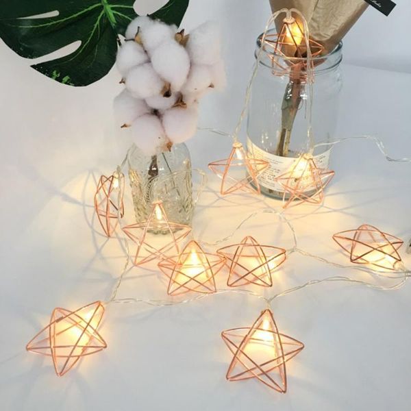 

1.5 meters 10 lights north european wind rose gold pentagram string home party decor decoration