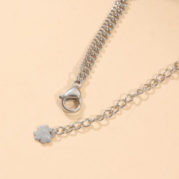 

pendant necklaces simple four-leaf clover cross necklace female ins niche design korean personality student cold wind religious jewelry, Silver