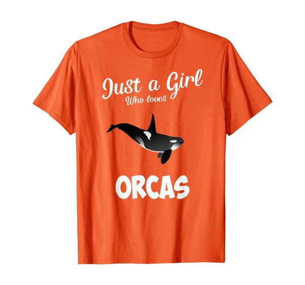 

just a girl who loves orcas womens killer whale girls gift t-shirt, White;black