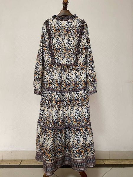 

dresses vintage retro spring summer style women elegant flower print tunic buttons front long sleeve straight mid-calf, Black;gray