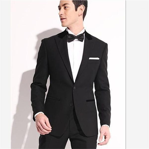 

men's suits & blazers men suit custom made groomsmen notch lapel groom tuxedos navy blue wedding man blazer (jacket+pants)1, White;black