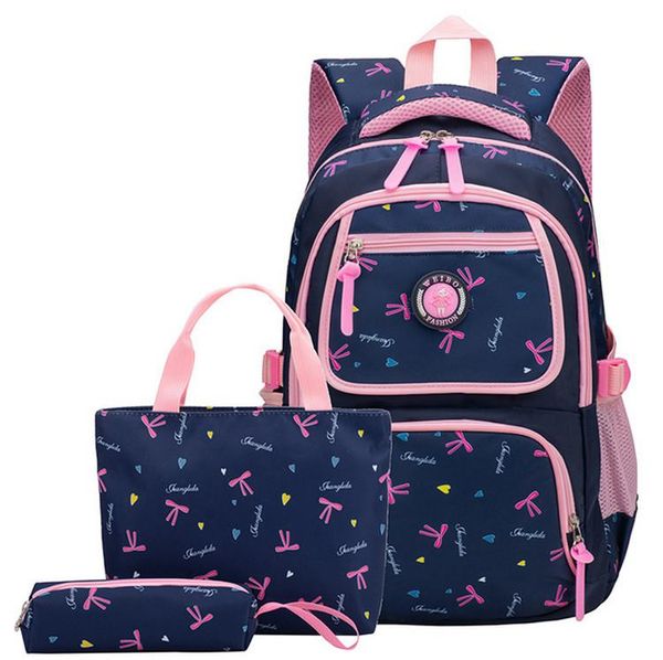 

3pcs printing school bags for girls teenager schoolbag fashion backpacks children kids travel bag blue backpack 2021