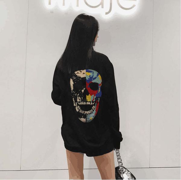

women's hoodies & sweatshirts cool autumn drill sweatpants ladies'clothes winter diamond hoodies sleeve long sweater oversized wom, Black