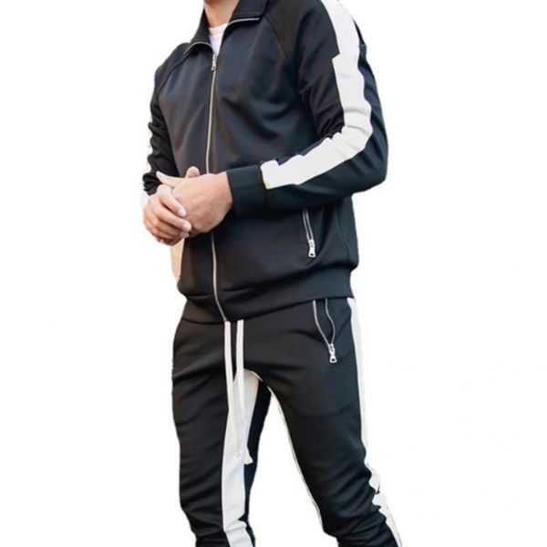 

men's tracksuits casual fashionable warm tracksuit sports set anti-pilling gym training wear fadeless for father, Gray
