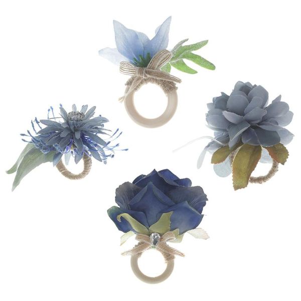 

napkin rings 4pcs simulated flower clasps wedding rope for decor