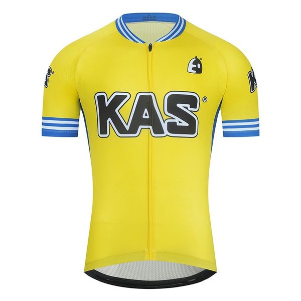 

high qualit team kas maillot ciclismo retro summer quick dry breathable cycling jersey sleeve roupa ciclismo cycling t shirt, Black