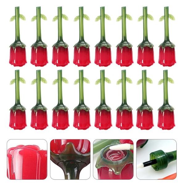 

storage bottles & jars 16pcs abs rose lip gloss tube empty refillable lipstick