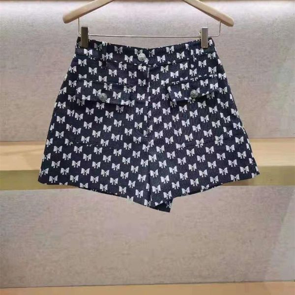 

women's shorts woman 2021 autumn and winter bow print casual straight, White;black