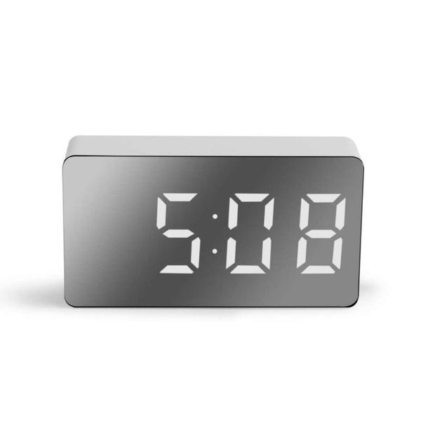 

other clocks & accessories led mirror digital clo alarm snooze table wake up mute calendar dimmable electronic deskclos home decoration