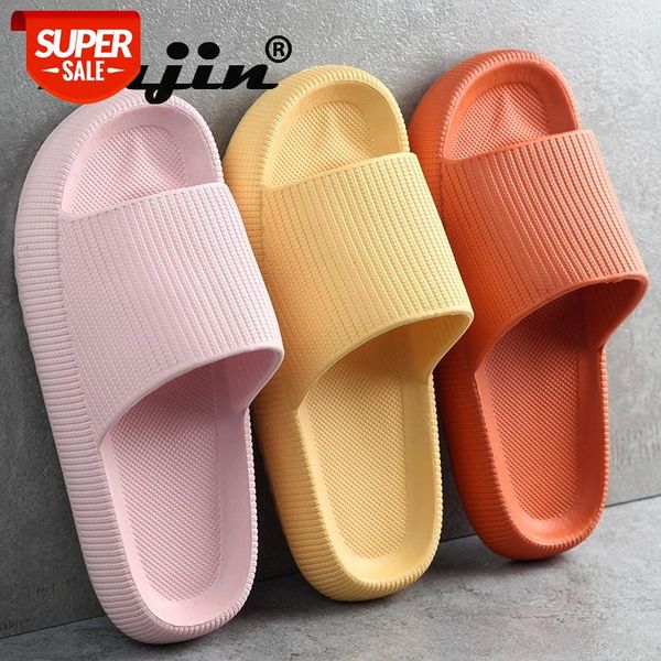 

fujin women's home slippers pure color platform summer indoor fashion 2021 couple non slip slipper female outdoor bath #um09, Black