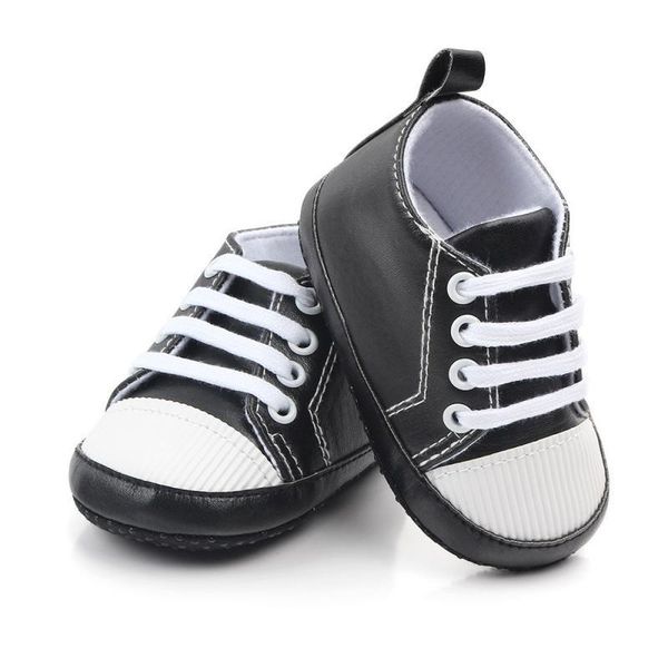

first walkers 1 pair baby shoes spring and autumn boy girl solid sneaker pu anti-slip soft sole children casual shoe infant toddler