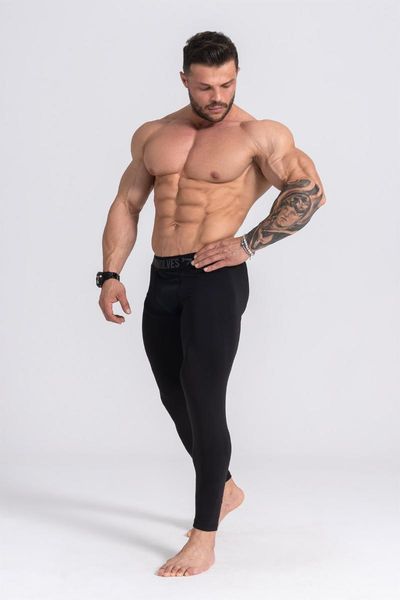 

running pants gymwolves male sports leggings, Black;blue