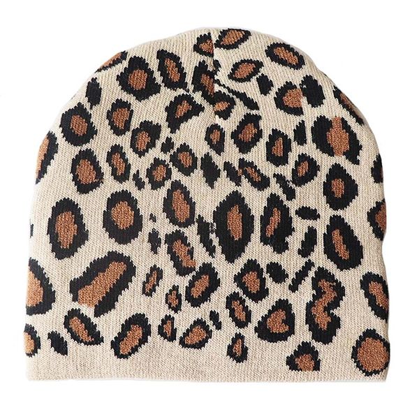 

beanies korean winter leopard printed knitting hat 2021 autumn and crochet warm skullies caps