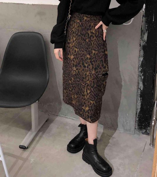 

skirts spring female long lateral cotton slit leopard line korean style skirts fashion ladies skirt soapy kobieta, Black