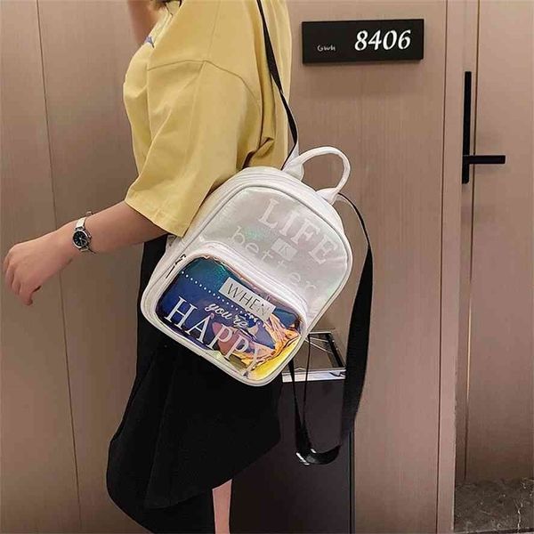 

summer fashion trend transparent gradient laser jelly backpack