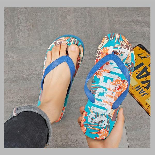 

slippers 2021 summer beach flip flops casual men's wear sandals non-slip, Black