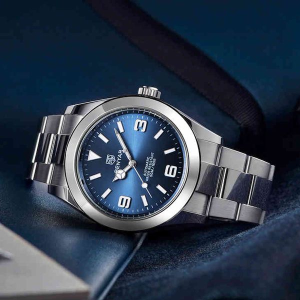 

benyar new gentlemen mechanical watches luxury men waterproof automatic business sports reloj hombre, Slivery;brown