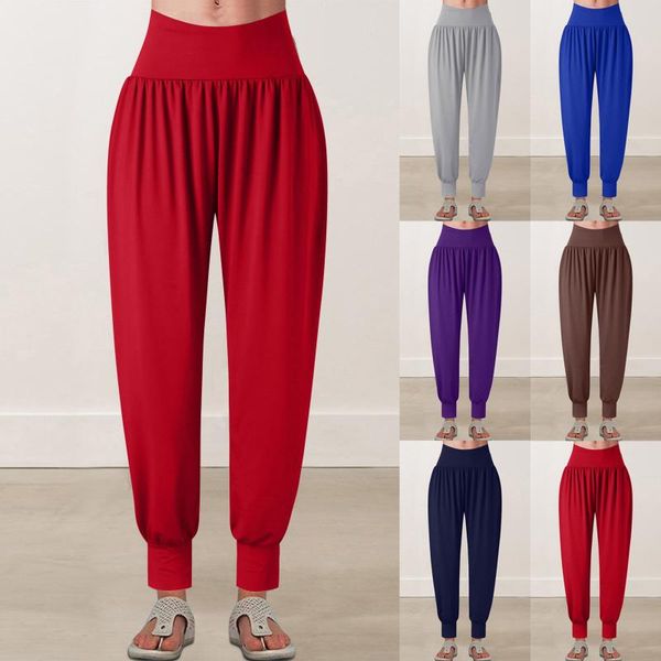 

women's pants & capris comfy harem loose long belly dance boho wide trousers sports baggy hippie workout sweatpants solid, Black;white