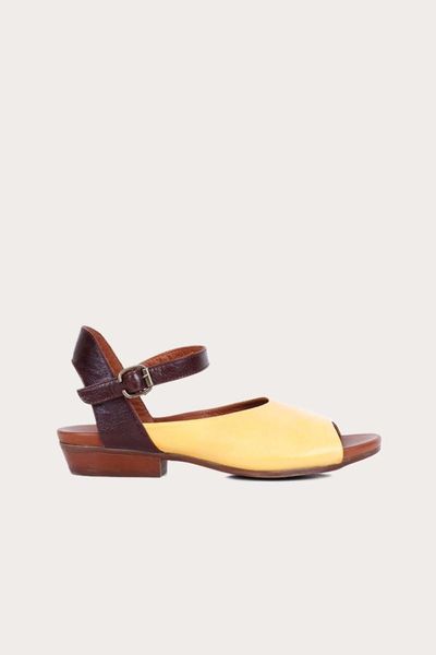 

sandals women's yellow coffee leather flat, Black