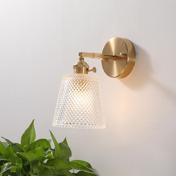 

nordic modern glass wall lamp bathroom mirror beside american light sconce