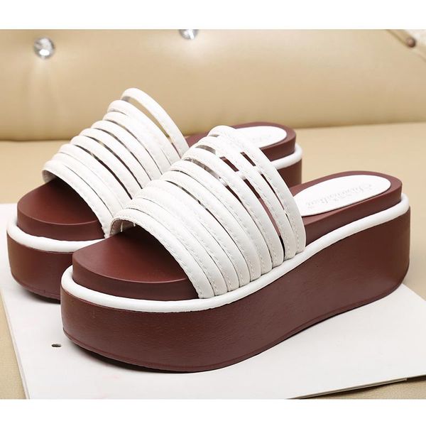 

high-heeled shoes lady low ladies' slippers platform slipers women luxury slides heels 2021 designer flat fabric rome lace-up, Black