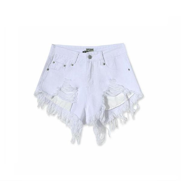 

denim shorts fashion cotton women hole white frayed edges high waist short jeans casual pockets ripped women's, White;black