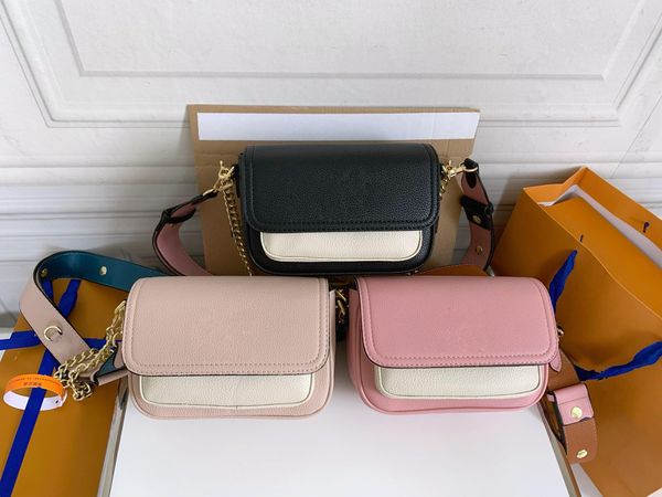 

lockme tender cross-body bag rosewater pink/greige/black shoulder bags purse wallet grained calf leather m58554 m58555 m58557 designers wome, Black;red