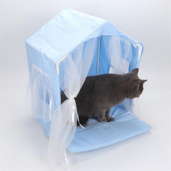 

cat beds & furniture 2021 house removable semi-closed princess pet bed all season use dog tent products for