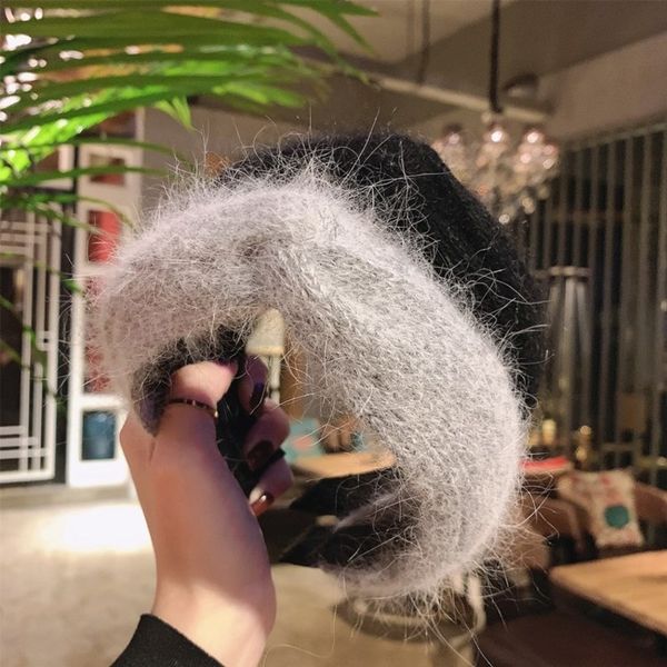 

korean version of autumn and winter mink hair hoop cross-knotted wide-sided pressed hair hoop hair jewelry headband female accessories cx220, Silver
