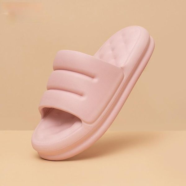 

slippers mute eva sofa slides women thick sole soft indoor anti-slip sandals men summer platform shoes bath, Black