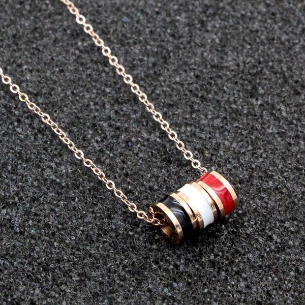 

pendant necklaces martick arrival three circles necklace red white black color drop oil for woman jewelry p35, Silver