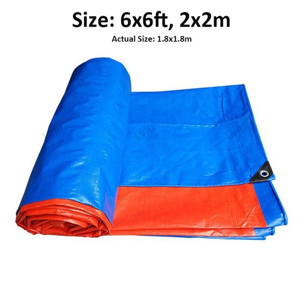 

shade lvju waterproof tarpaulin 6x6ft 2x2m pe poly tarp cover for outdoor awnings