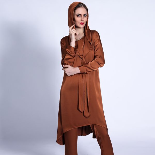 

casual dresses ramadan eid mubarak abaya dubai turkey islam muslim sets satin dress ensemble femme musulmane abayas for women robe, Black;gray