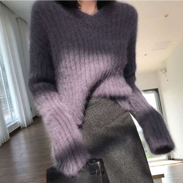 

wind mohair short sweater thickened winter loose coat, White;black
