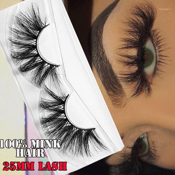 

1 pair 25mm 100% mink false eyelashes natural thick criss-cross fluffy eyelash handmade full volume lashes makeup1