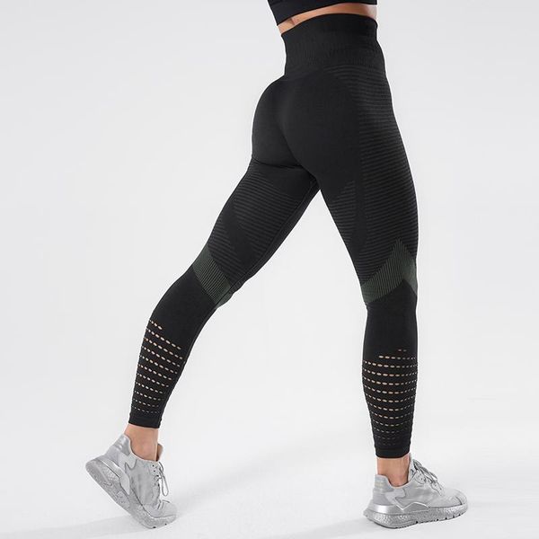 

black leggings women high waist seamless gym hollow printed workout pants push up elasticity legins women's