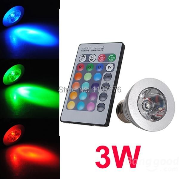 

bulbs 3w e27 rgb led spotlight bulb 16 color changing with remote control