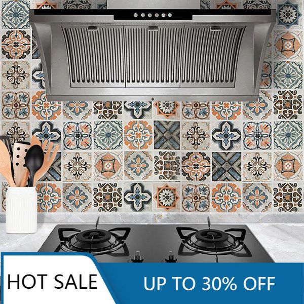 

wallpapers self-adhesive anti-oil sticker kitchen stove high temperature ceramic tile cabinet waterproof counterwall