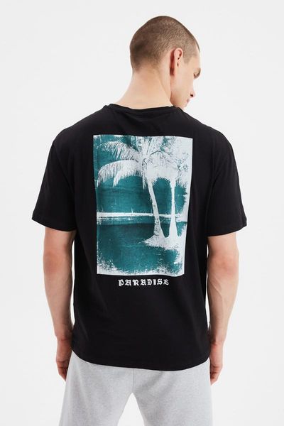 

men's t-shirts trendyol male printed t-shirt tmnss20ts0962, White;black