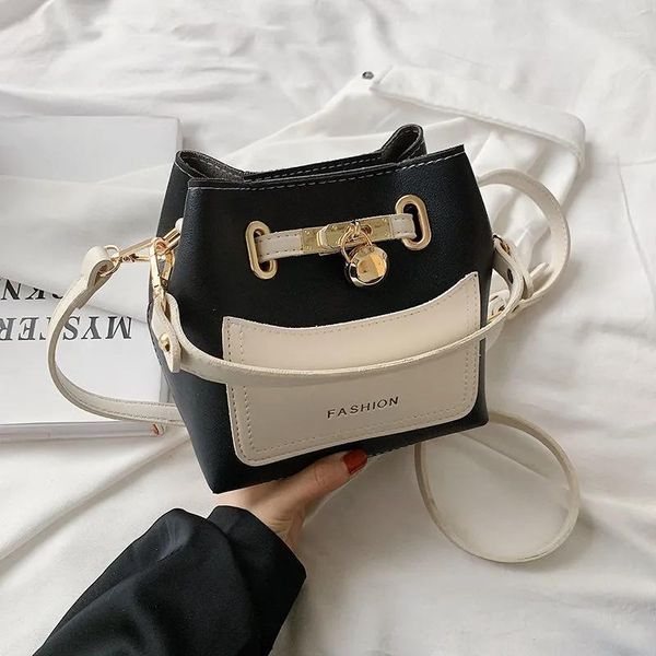 

evening bags vintage fashion bucket bag pu leather small women shoulder crossbody women's handbags1