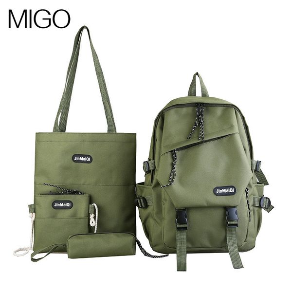 

backpack multi piece schoolbag, korean version, harajuku ulzzang 2021, girls' , fashionable tooling, double shoulder bag, men's an