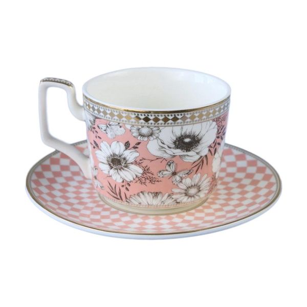 

cups & saucers europe noble coffee cup saucer set 260ml house miniature mugs dish pot drinkware for relatives and friends gift