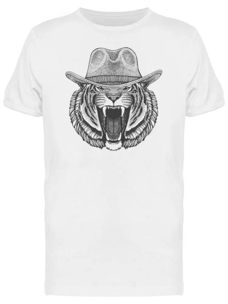 

tiger wild west men's tee -image by shutterstock, White;black